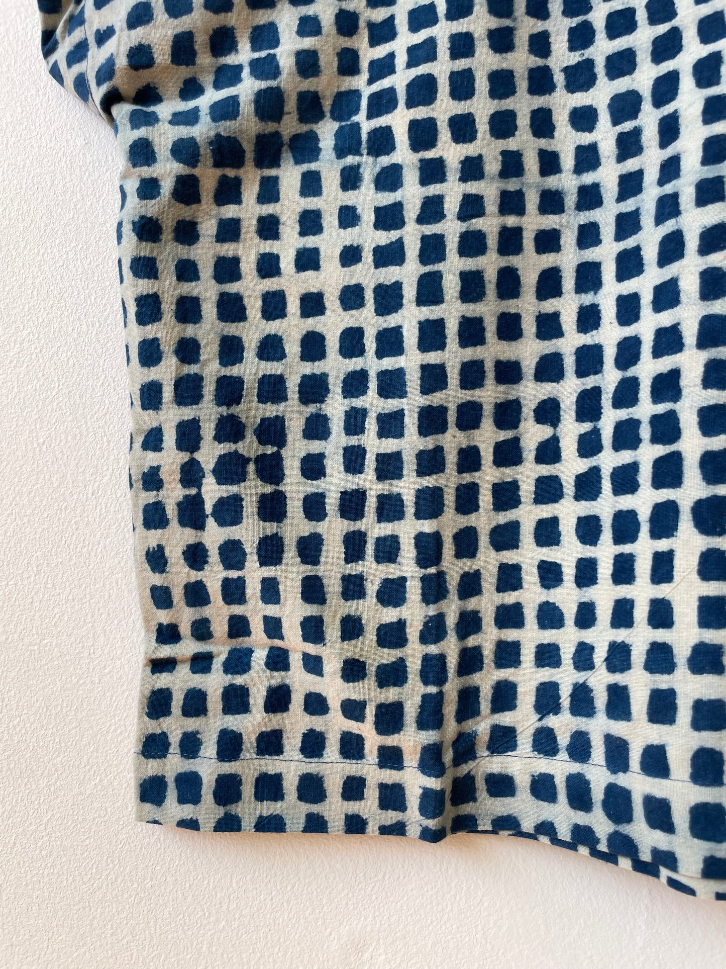 Zelia Light Check Indigo Top