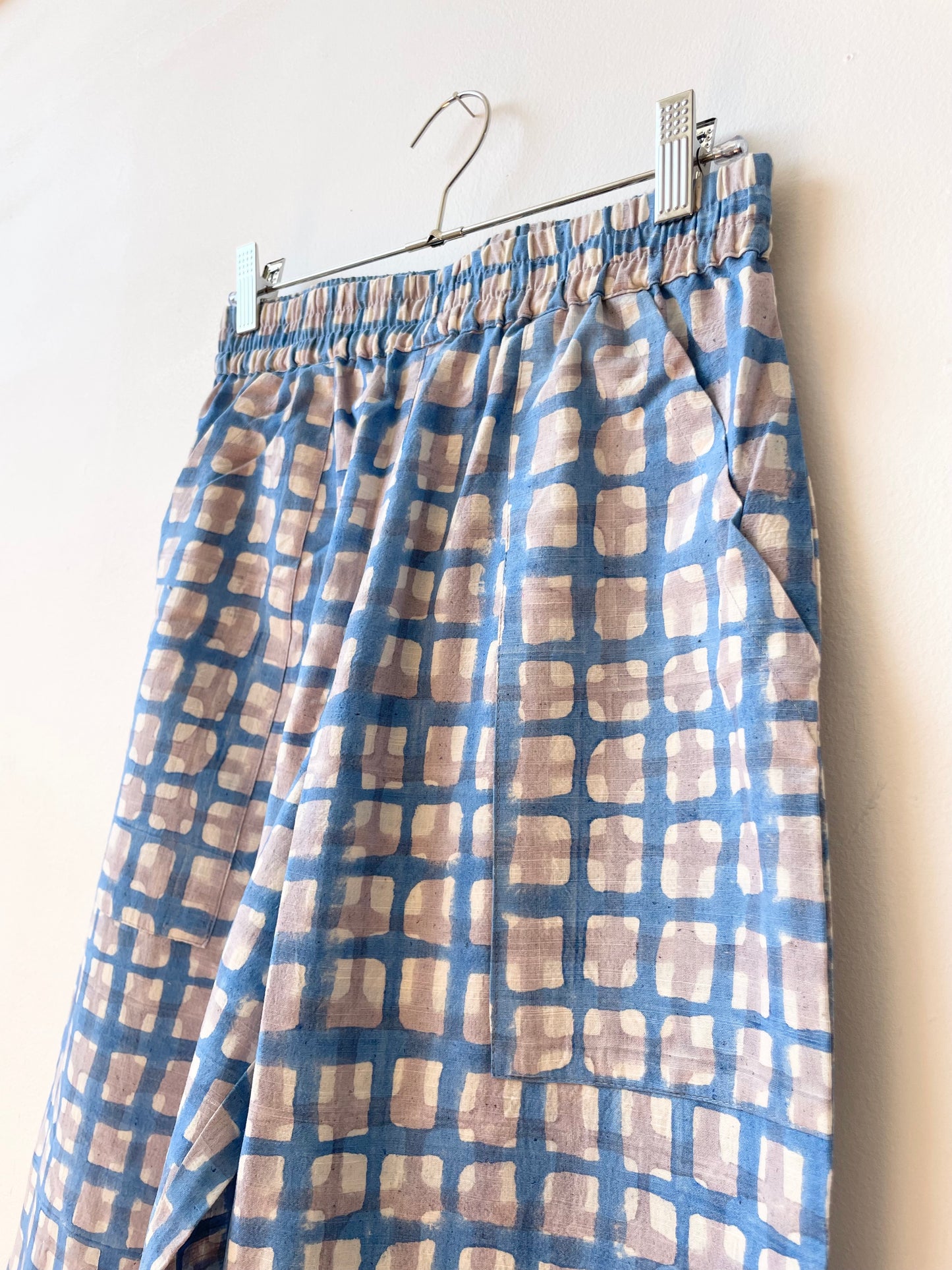 Omar Grid Blue and Grey Pants