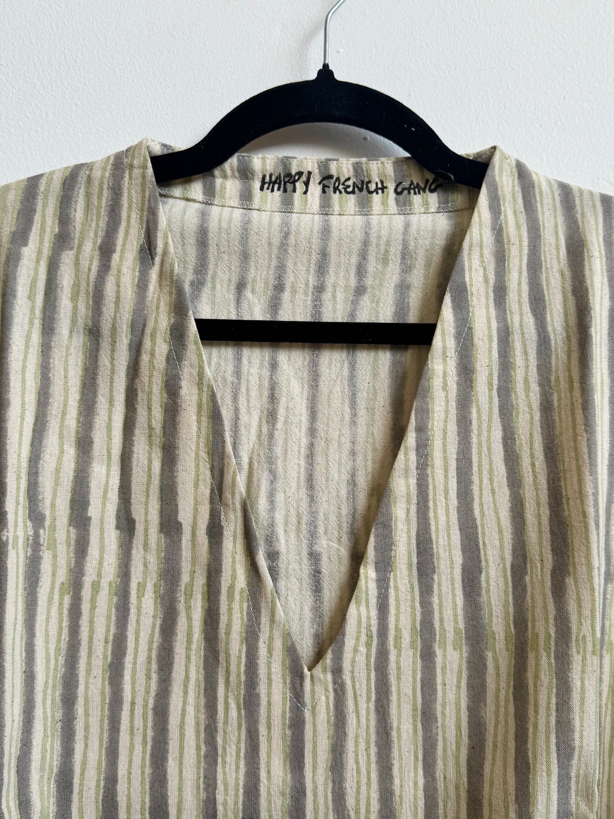 Dress / Tunic Green and Grey Stripes