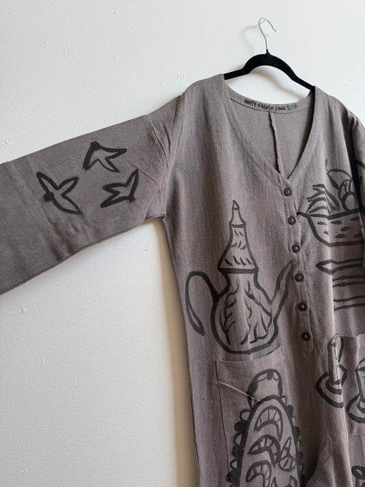 #105 Hand-painted Jumpsuit S/M - Le goûter