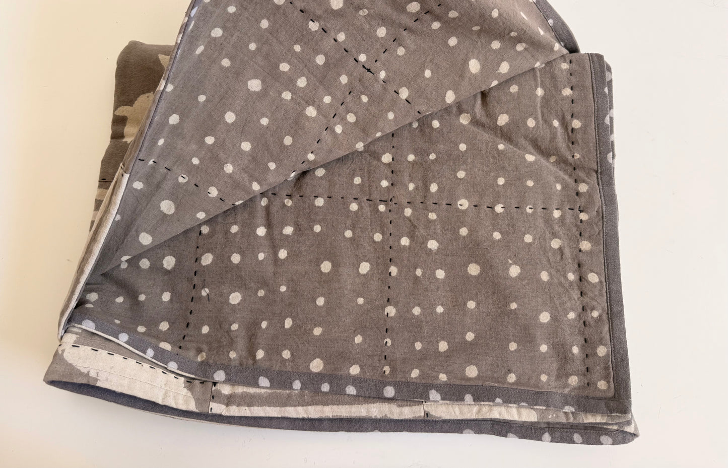 One of a Kind Grey Quilt 75x55in