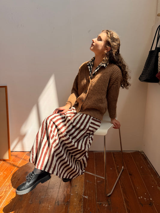 Tilda Skirt Brown Stripes