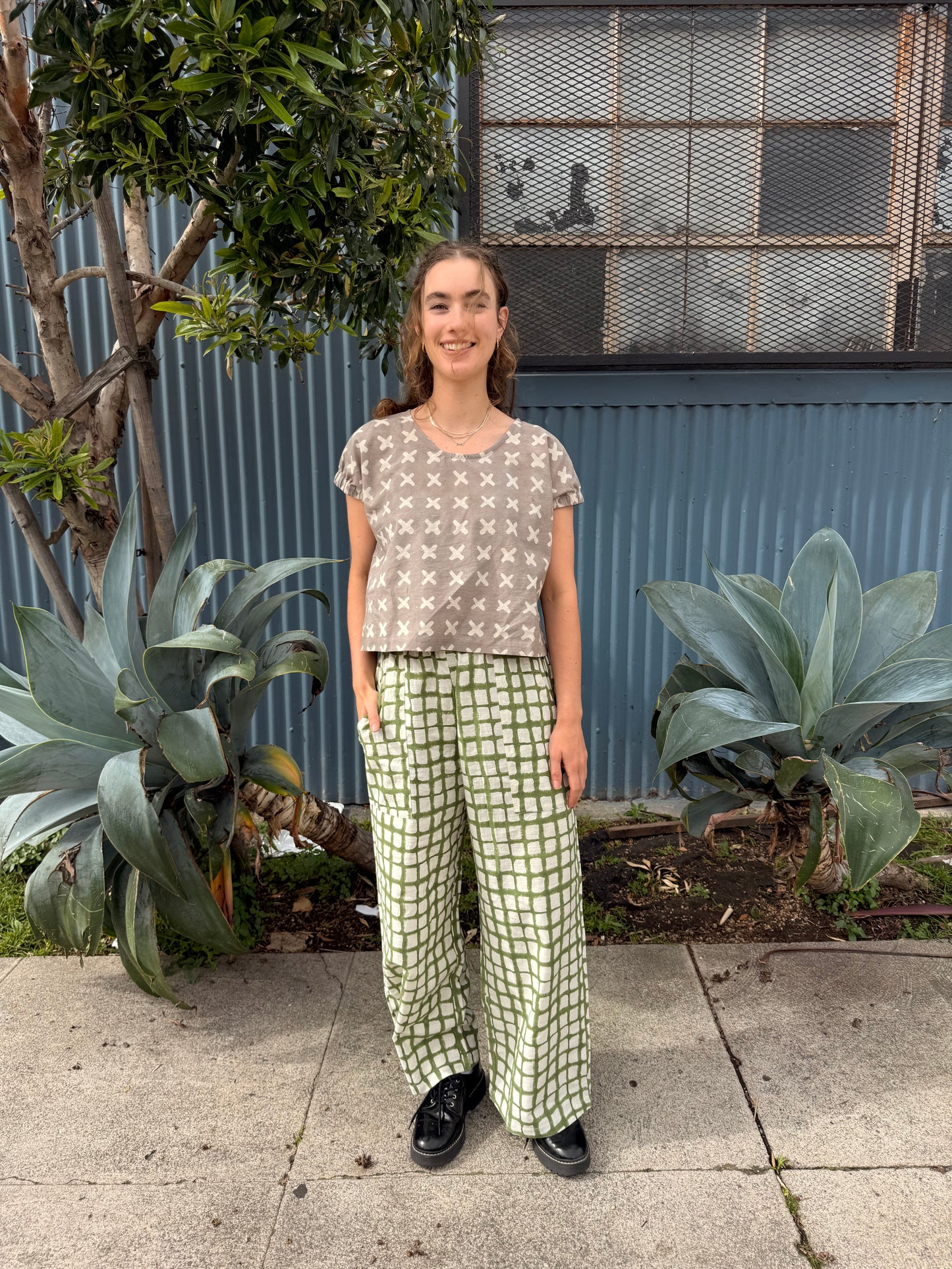 Omar Green Grid Pants