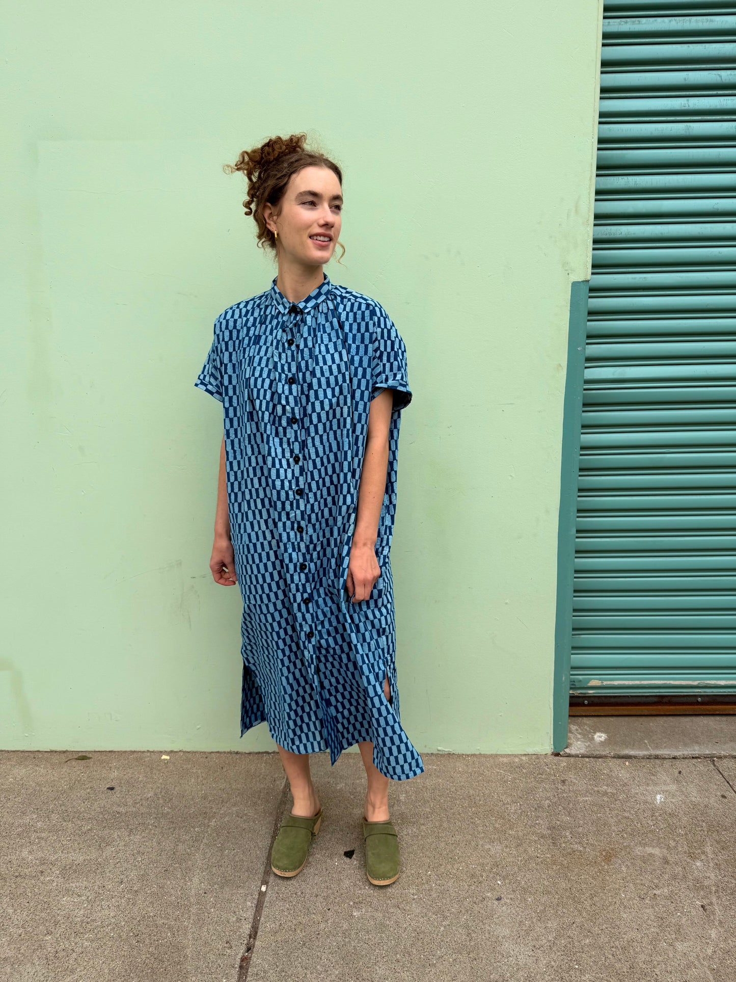 Elise Dress Indigo Petit Rectangle
