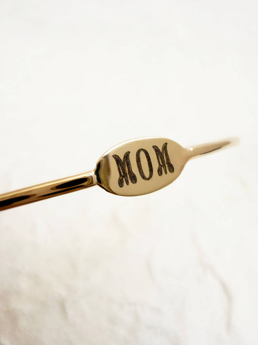 The Mom Bangle - 14K Gold