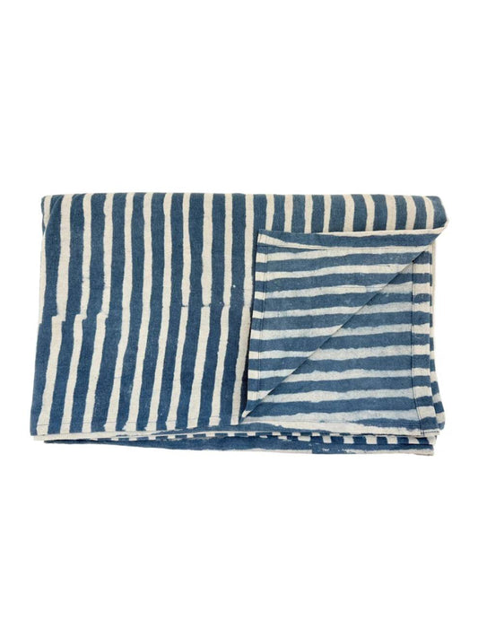 Large Rayé Throw Indigo - 90x68in