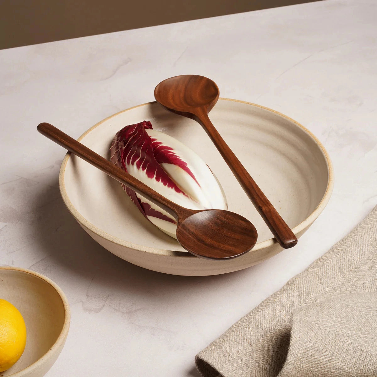 12" Walnut Wood Round Spoon