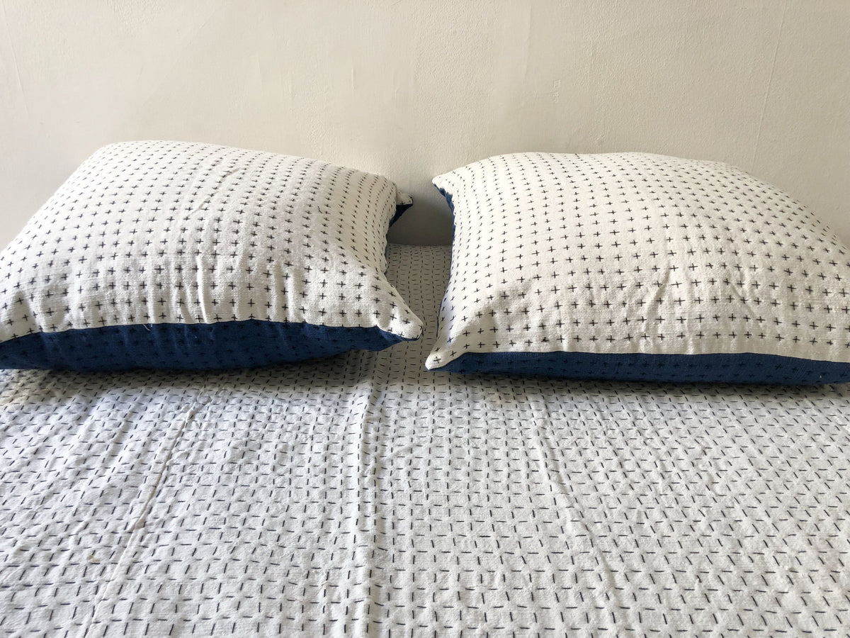 Natural & Indigo Pillow 28x28in