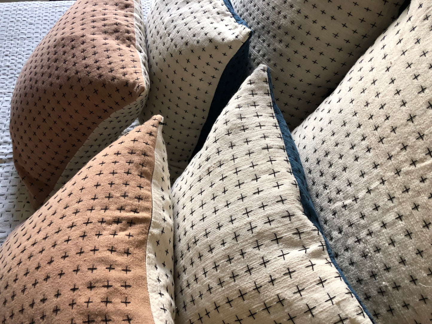 Natural & Indigo Pillow 18x18in