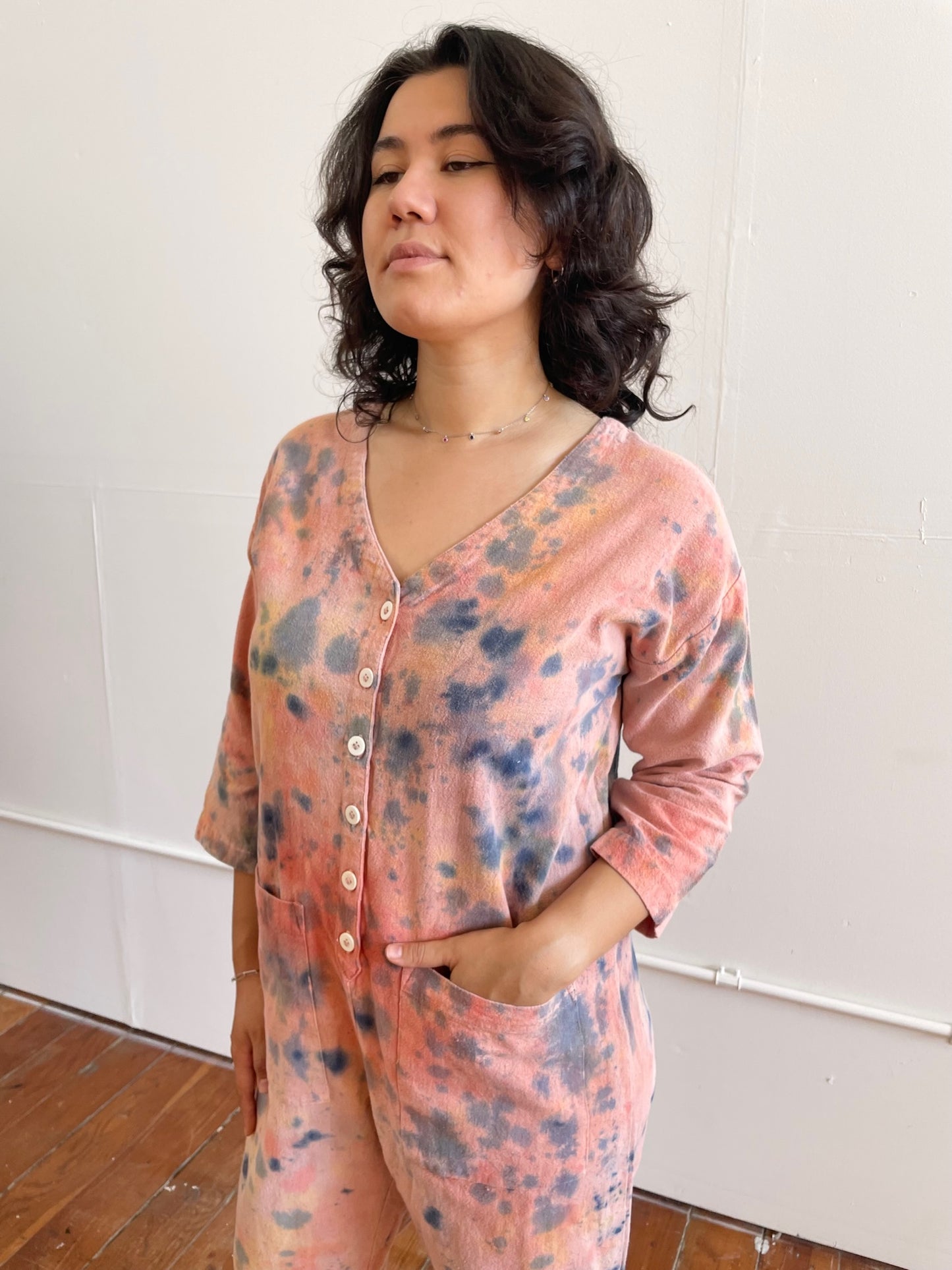 #57 Tie-dye Peach Jumpsuit S/M