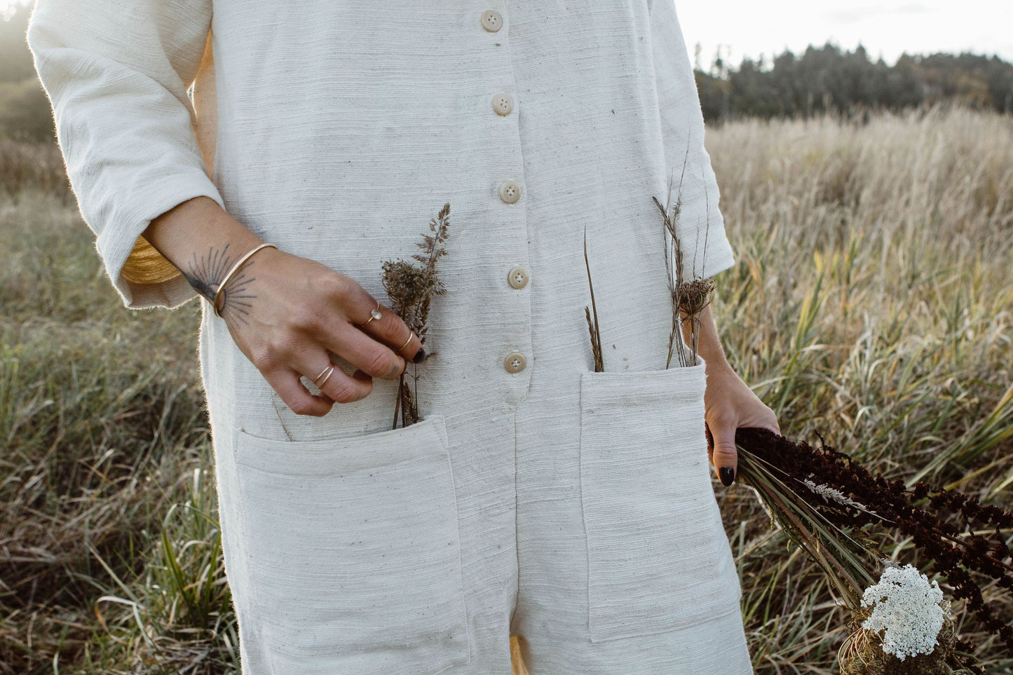Natural Textured Jumpsuit