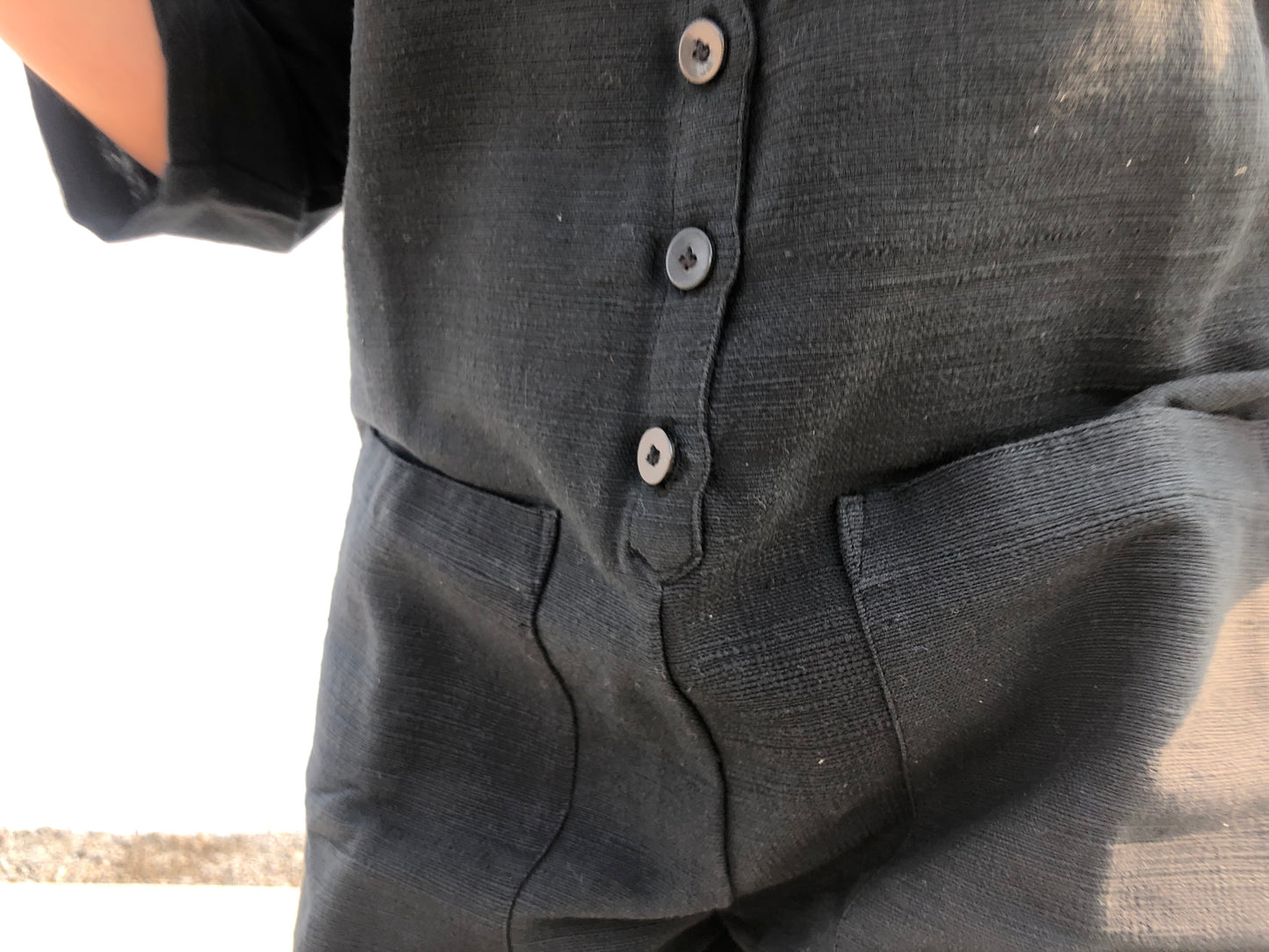 Black Textured Jumpsuit