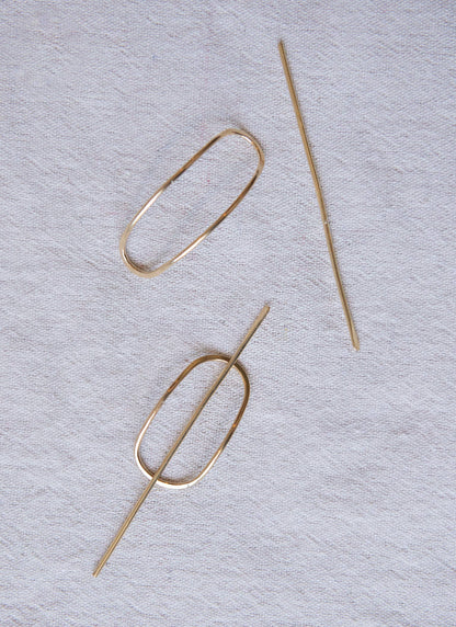 Oval Golden Sands Hairpin: Thin