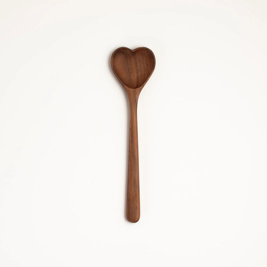 9.5" Walnut Heart Spoon - Handmade Serving Utensils