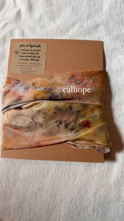 Plant Dyed Silk Scarf: Calliope