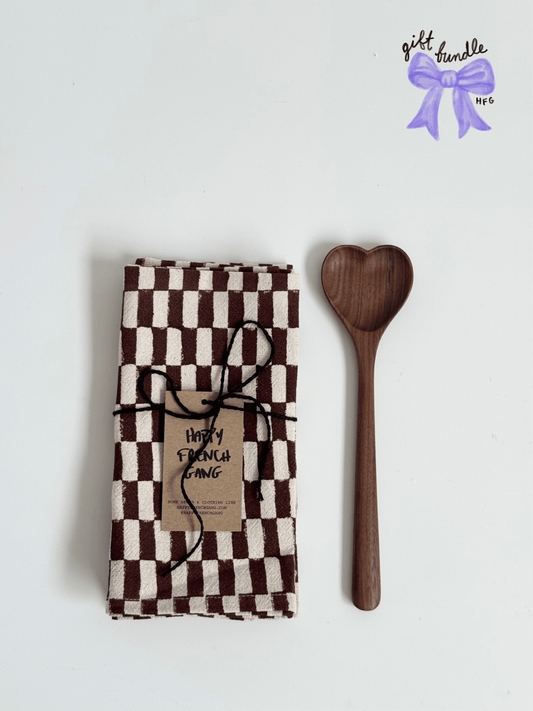 GIft Bundle: Napkins and Heart Spoon