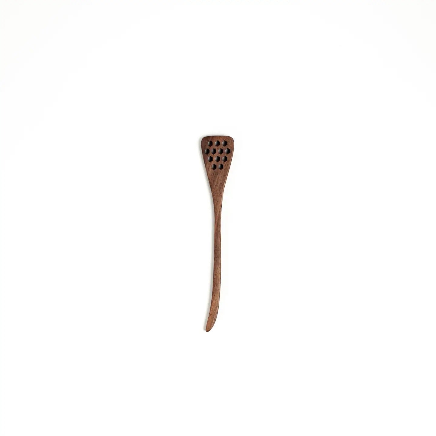 7" Walnut Wood Hex Honey Dipper - Handmade Kitchen Tool