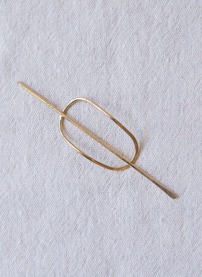 Oval Golden Sands Hairpin: Thin