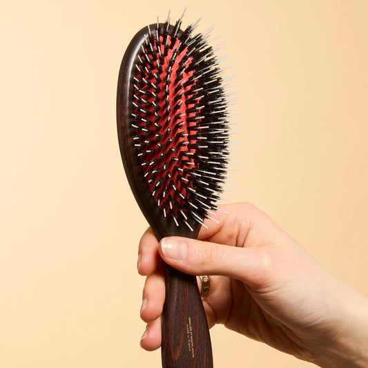 Large French Pneumatic Brush with Wild Boar and nylon pins