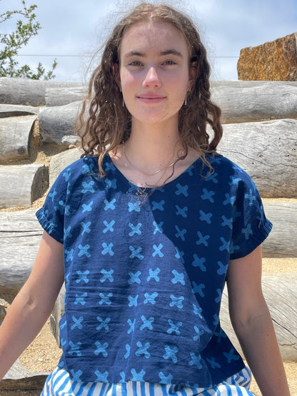 Zélia Top Indigo Cross