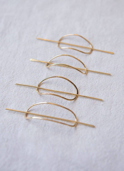Oval Golden Sands Hairpin: Thin