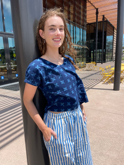 Zélia Top Indigo Cross