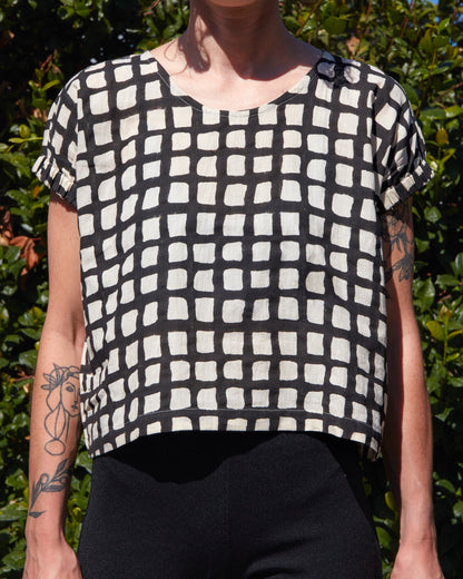 Zélia Top Black Grid