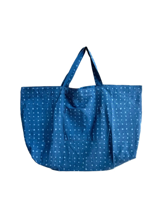 Weekend Tote Bag - Indigo Dots (Extra Light)