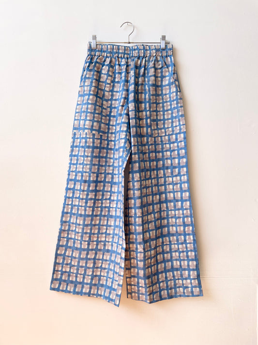 Omar Grid Lavender and Night Blue Pants (XS-XL)