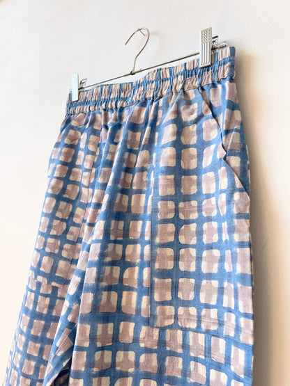 Omar Grid Blue and Grey Pants