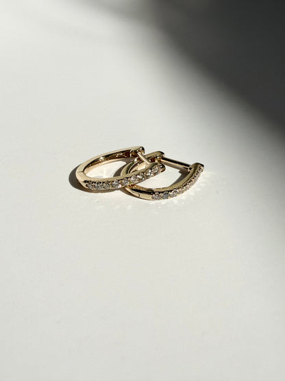 Large Diamond Hoops - 14K Gold