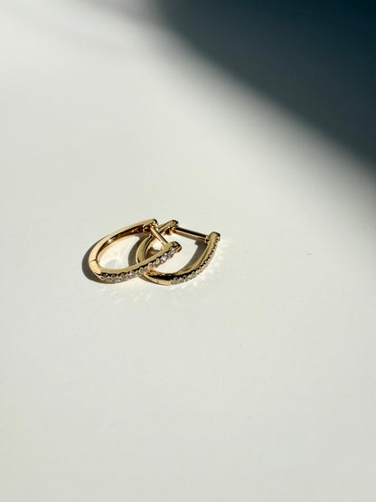 Large Diamond Hoops - 14K Gold