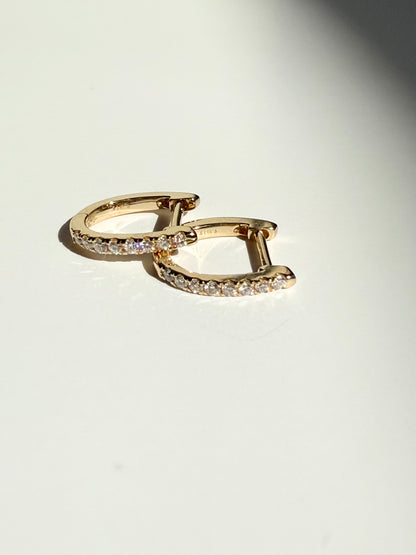 Medium Diamond Hoops - 14K Gold