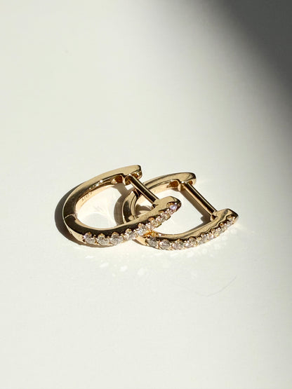 Medium Diamond Hoops - 14K Gold
