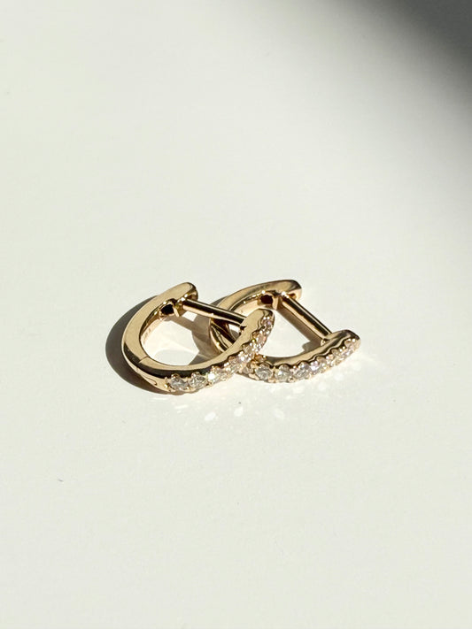 Mini Diamond Huggie - 14K Gold