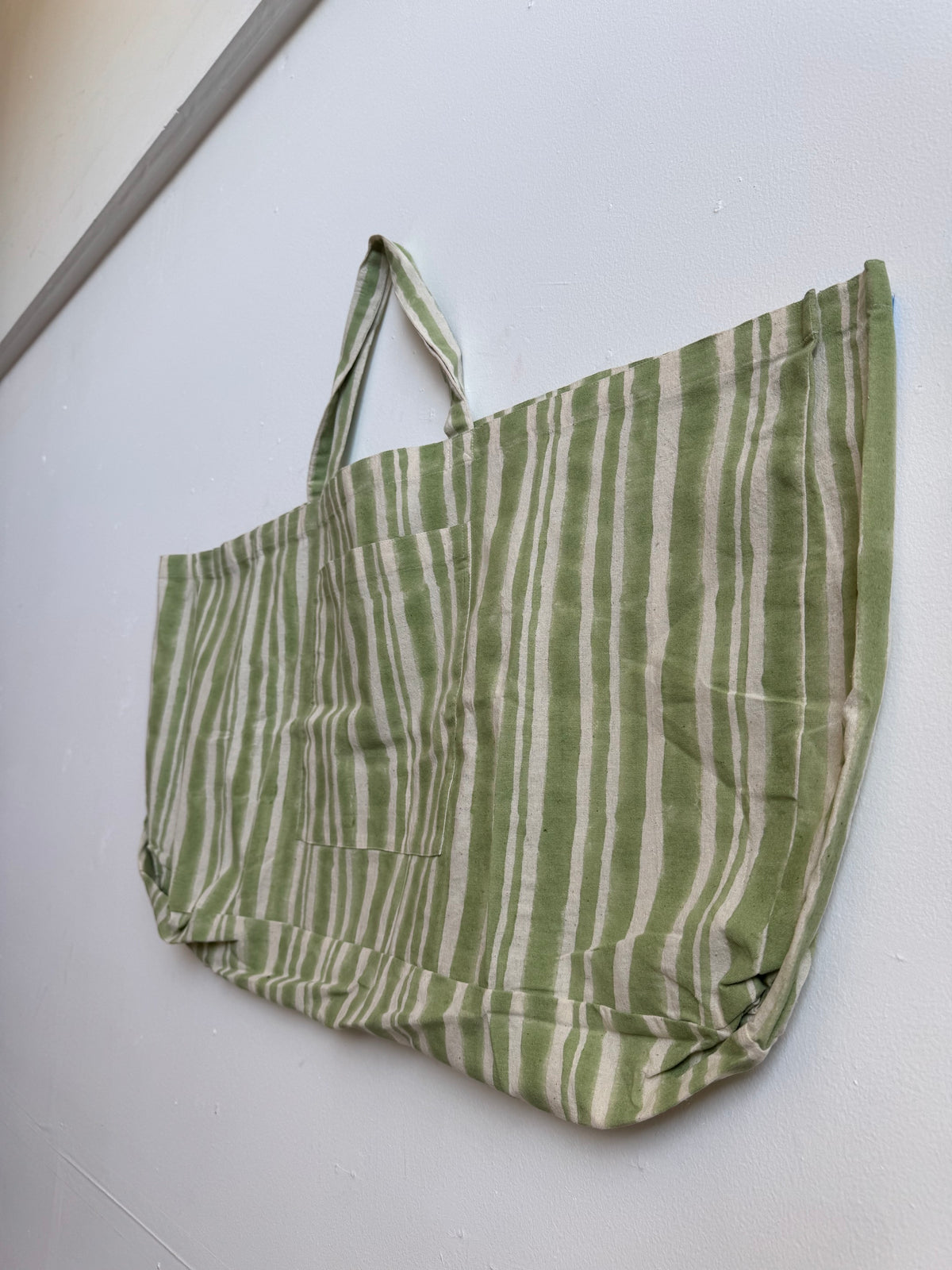 XL Weekend Tote Bag - Green Stripes