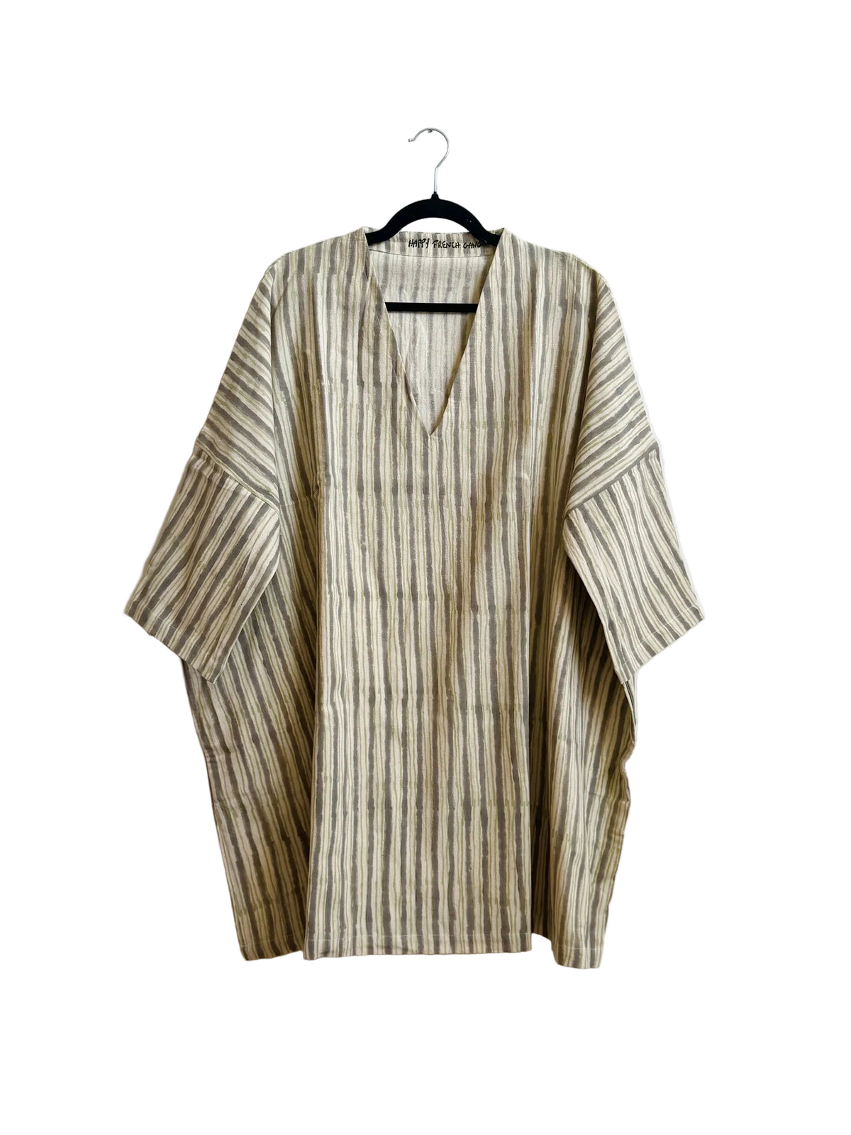 Dress / Tunic Green and Grey Stripes