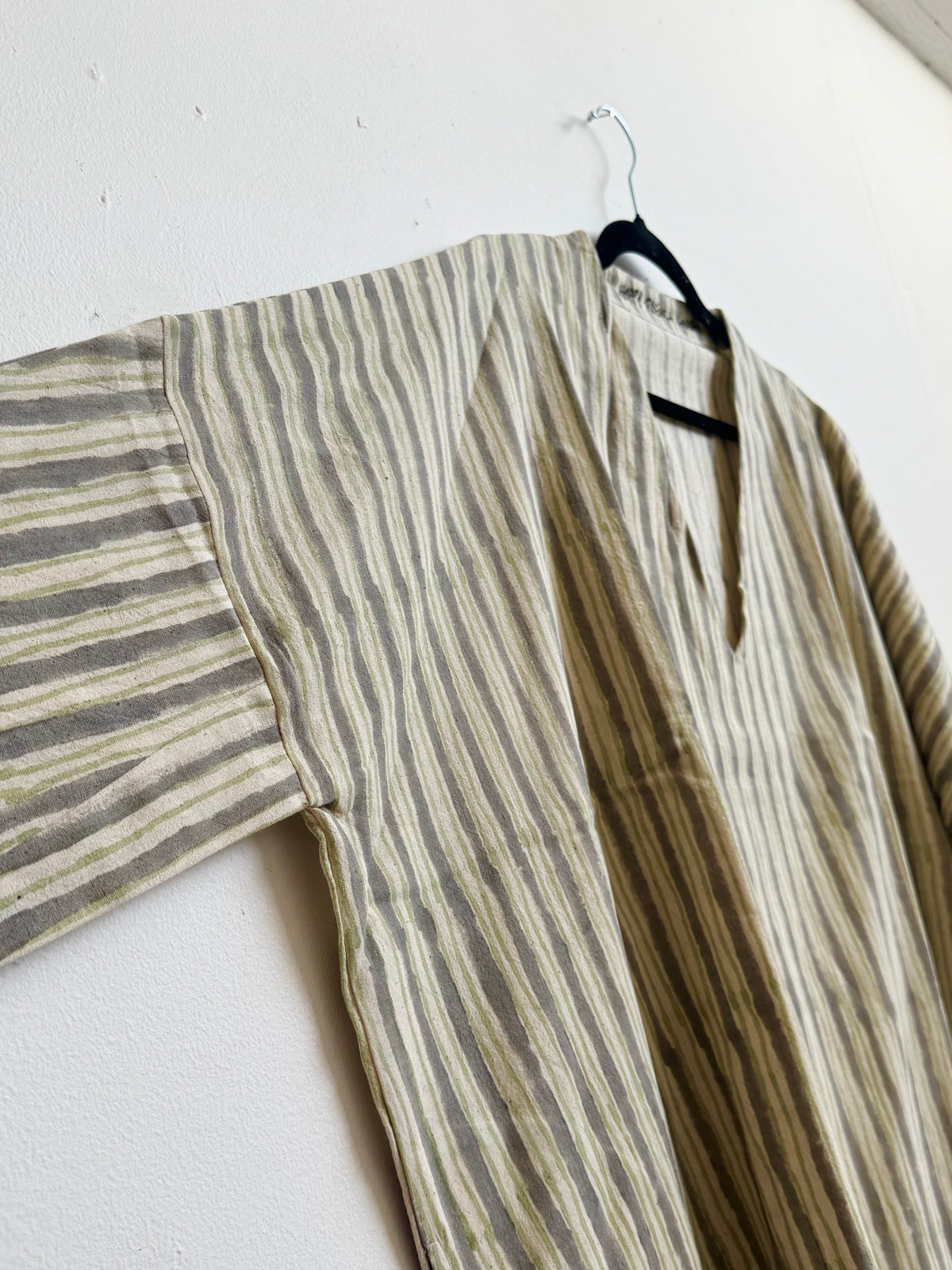 Dress / Tunic Green and Grey Stripes