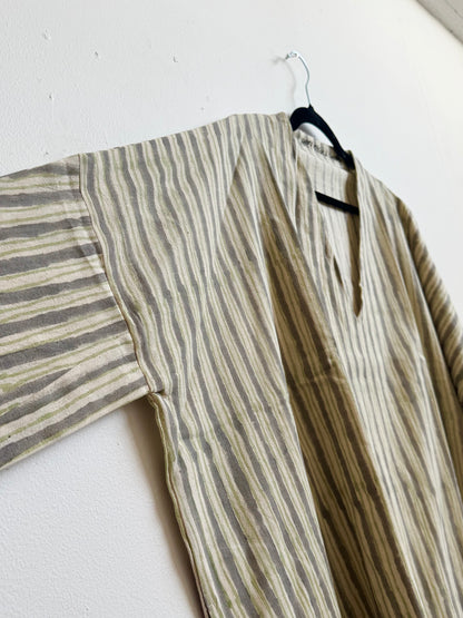 Dress / Tunic Green and Grey Stripes