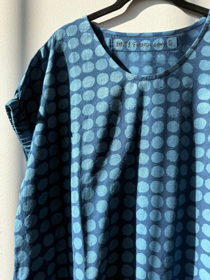 Marthe Dress Indigo Big Dots