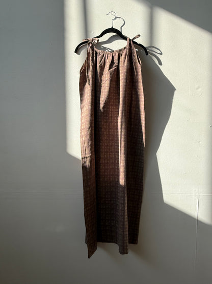 Aurore Dress Brown Grid