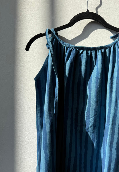 Aurore Dress Indigo Stripes