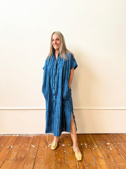 Elise Indigo Stripes