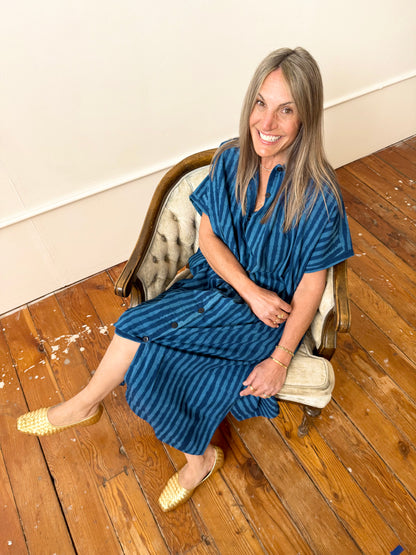 Elise Indigo Stripes