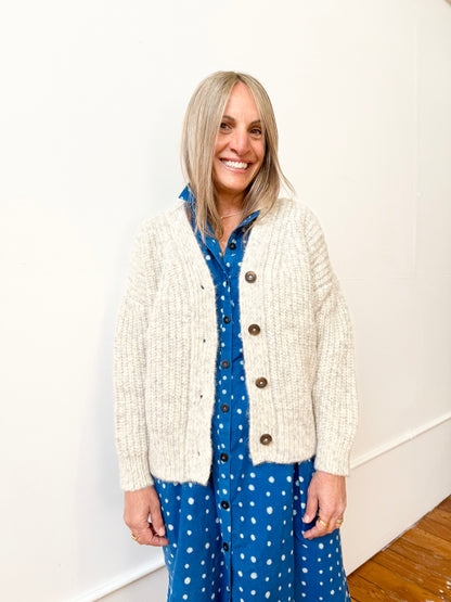 Silver Gaston Cardigan, Undyed Alpaca