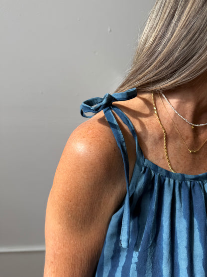 Aurore Dress Indigo Stripes