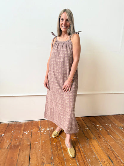 Aurore Dress Brown Grid