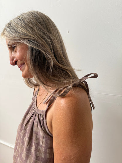 Aurore Dress Brown Grid