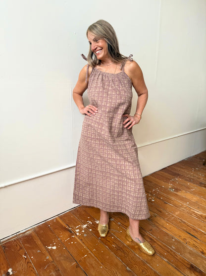 Aurore Dress Brown Grid