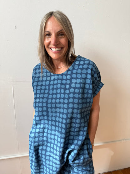 Marthe Dress Indigo Big Dots